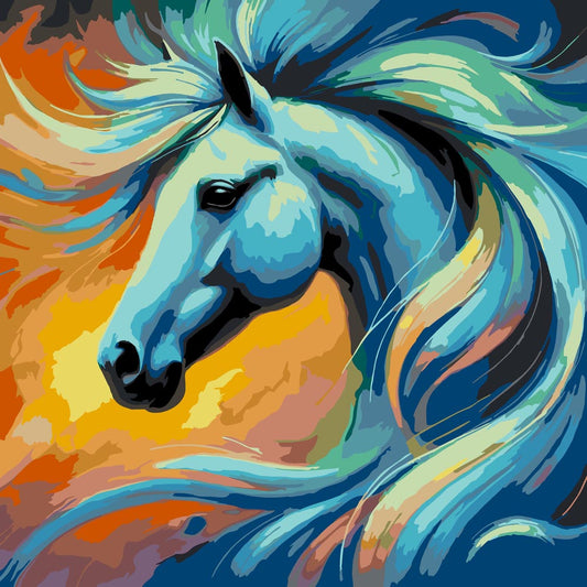 Diamond Painting - Blue Horse Portrait