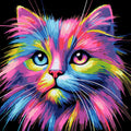 Colorful Cat Portrait diamond painting kit