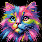 Colorful Cat Portrait diamond painting kit