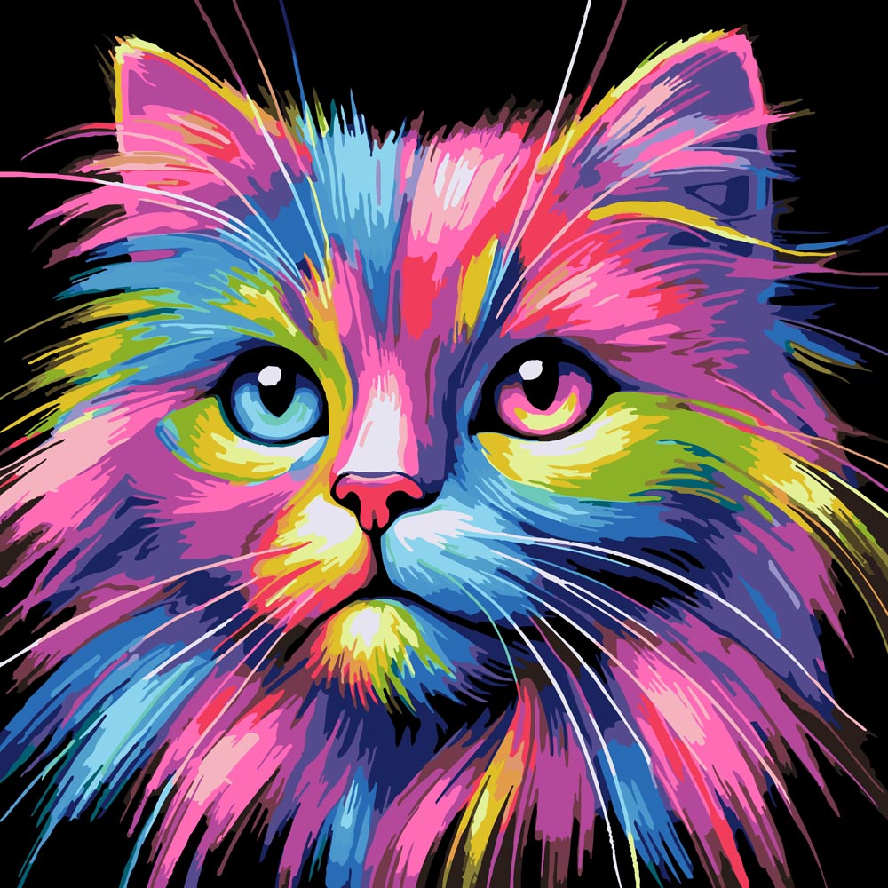 Diamond Painting - Colorful Cat Portrait