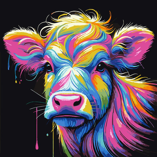 Diamond Painting - Vibrant Cow Art