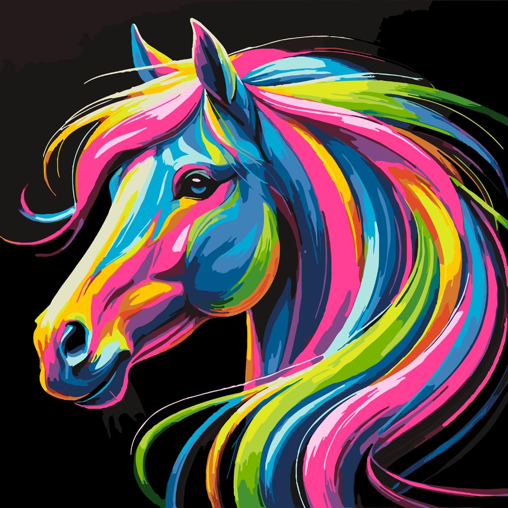 
Bright Horse Head diamond painting kit
