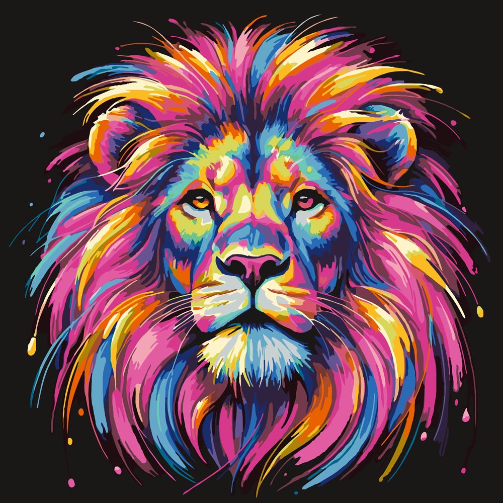 
Colorful Lion Portrait diamond painting kit