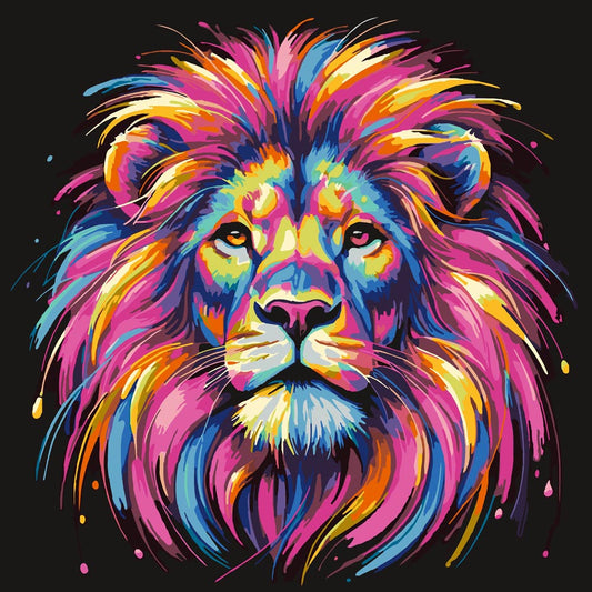 Diamond Painting - Colorful Lion Portrait