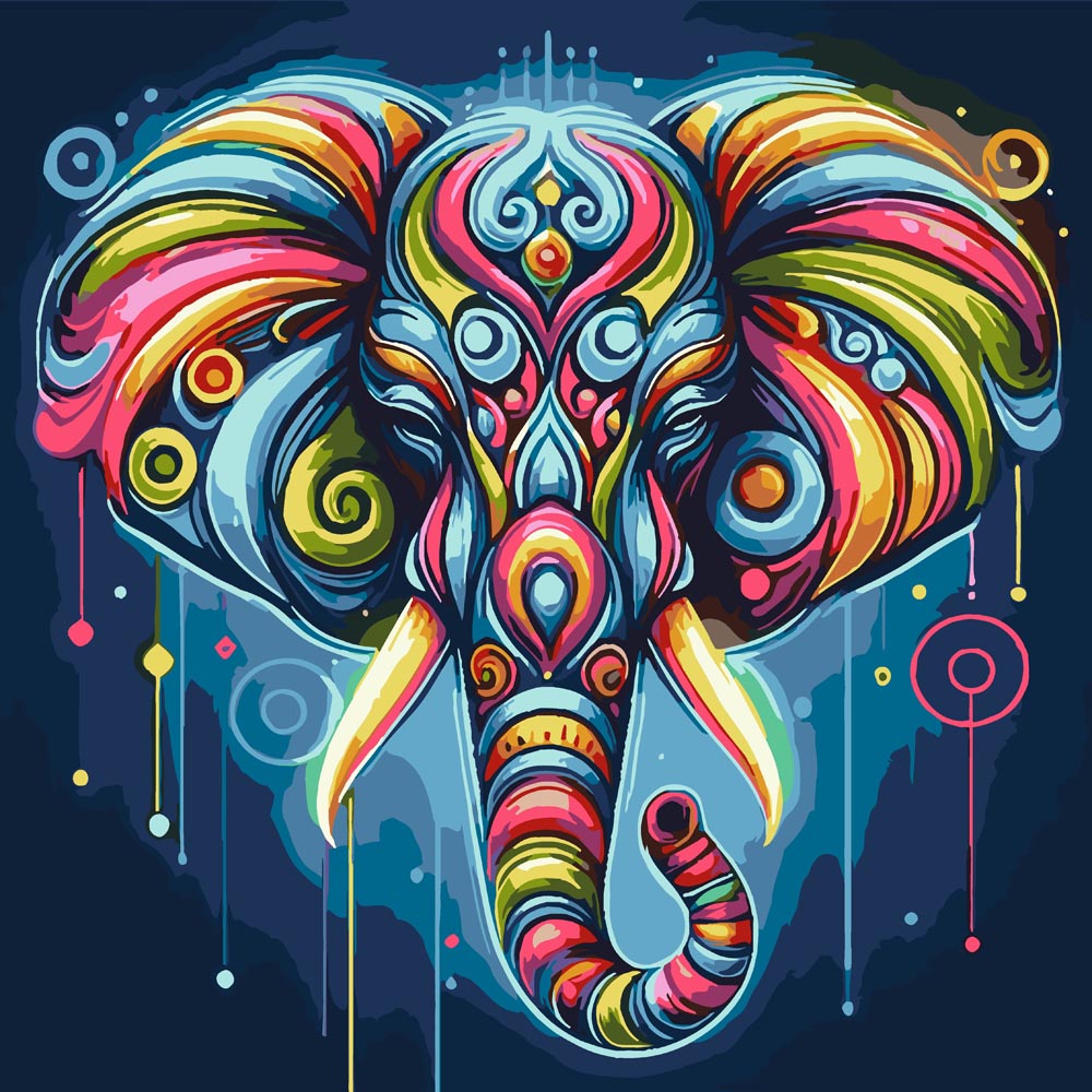 
Artistic Elephant Head diamond painting kit