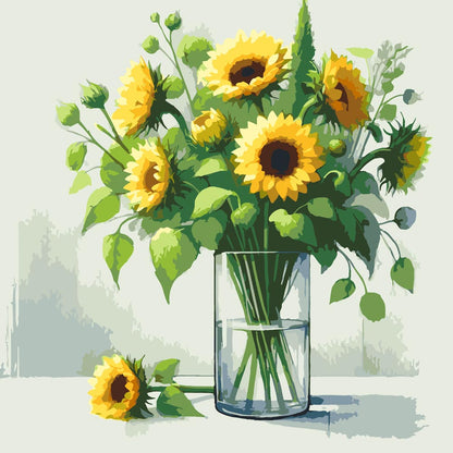 Diamond Painting - Sunflowers in Vase