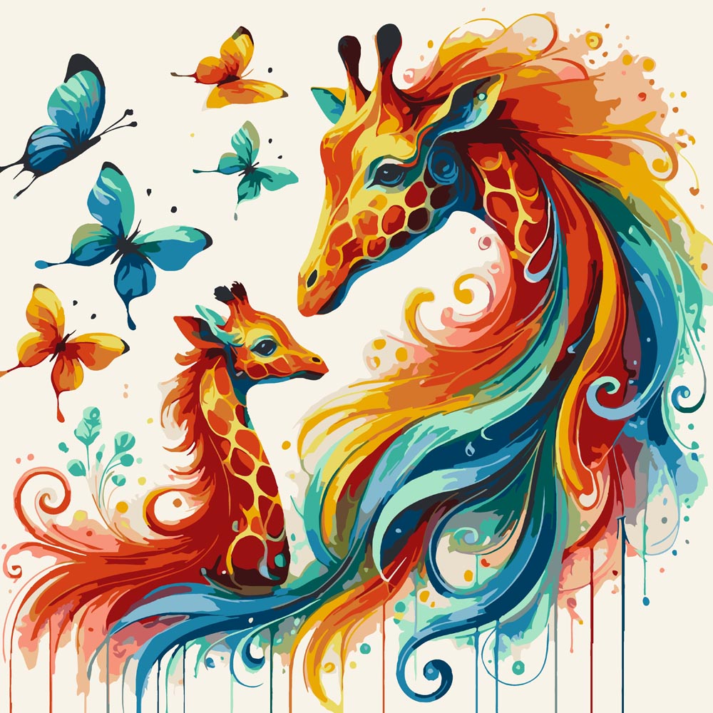 
Giraffe and Butterflies diamond painting kit