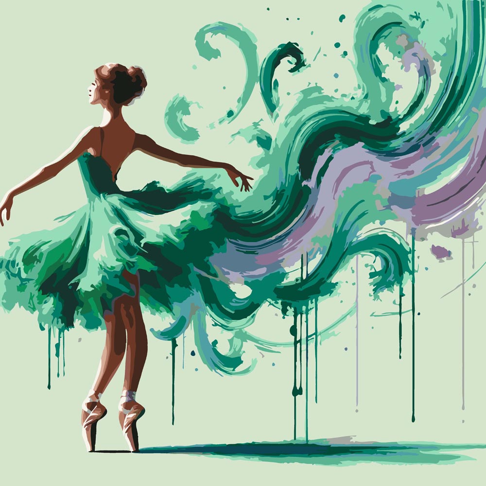
Green Ballerina diamond painting kit
