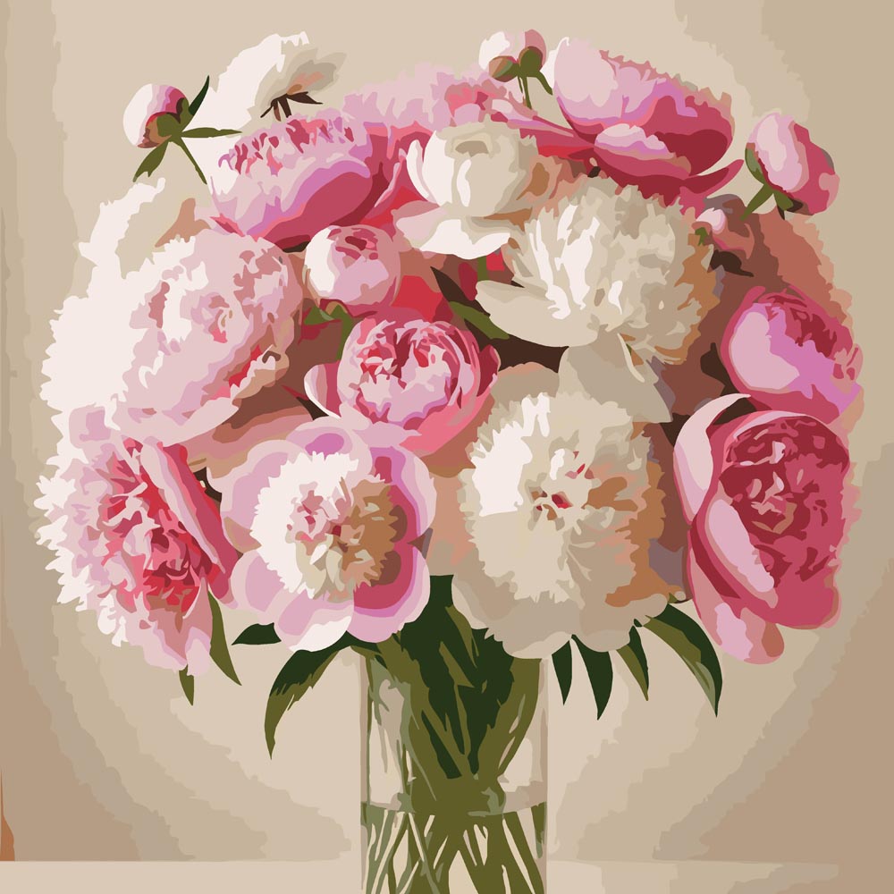 Pink Flowers diamond painting kit