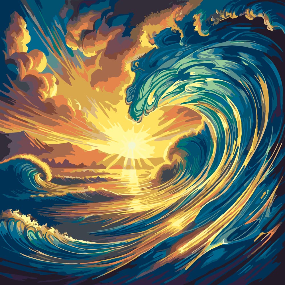 
Sunset Wave diamond painting kit