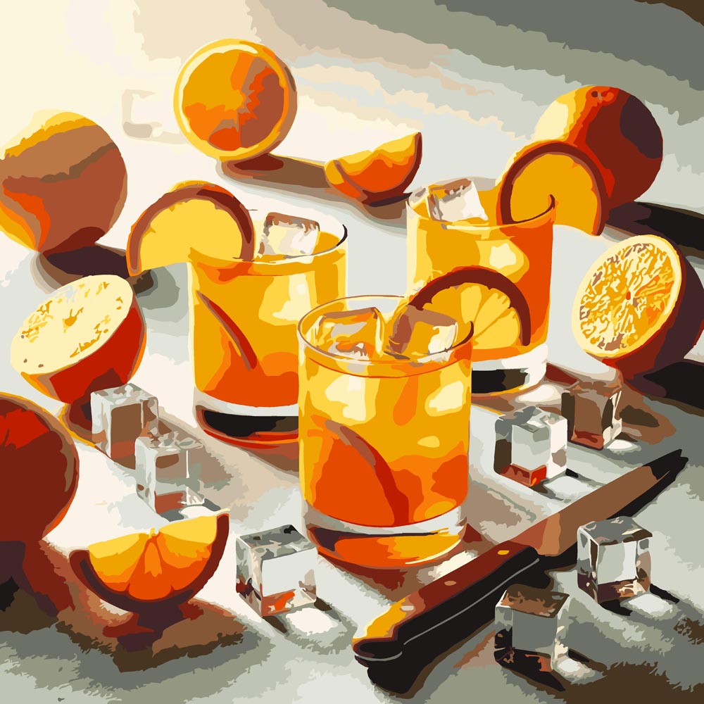 
Orange Drinks diamond painting kit