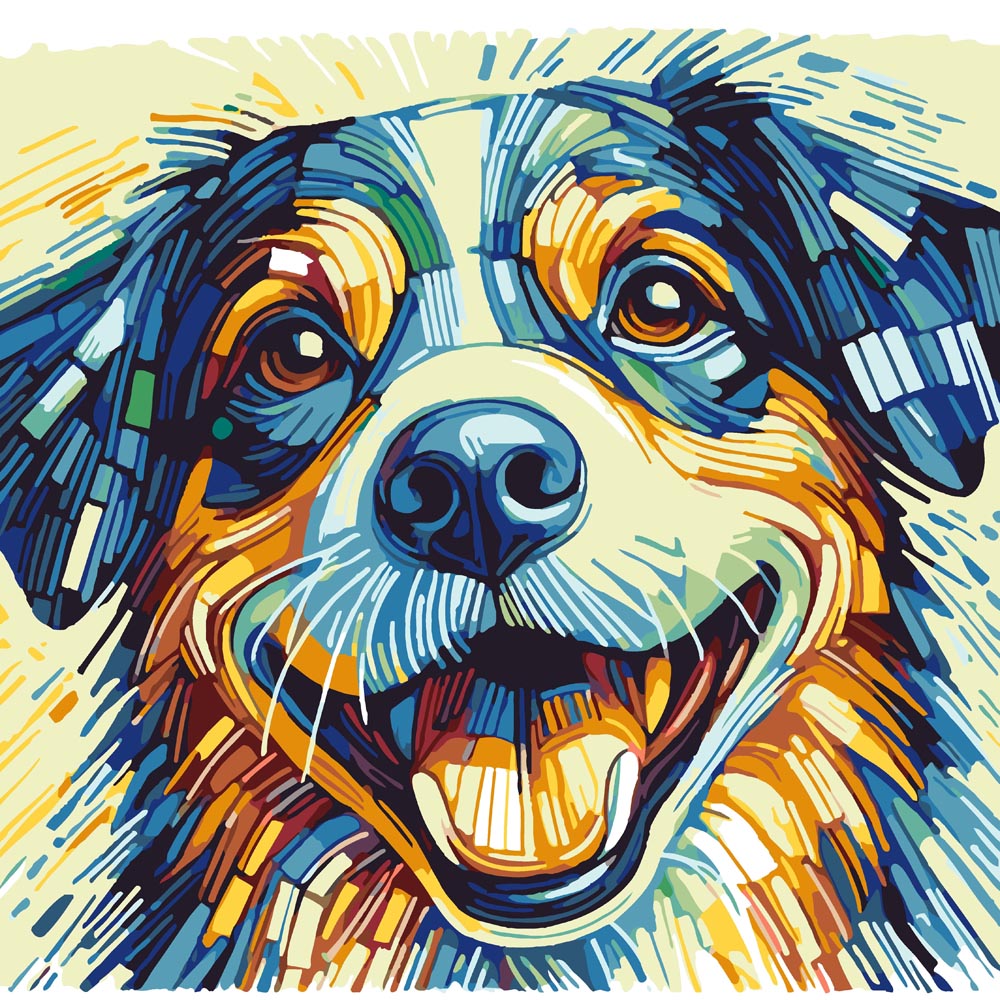 
Happy Dog diamond painting kit