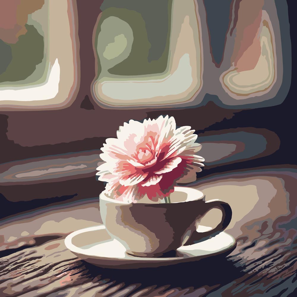 
Tea and Flower diamond painting kit