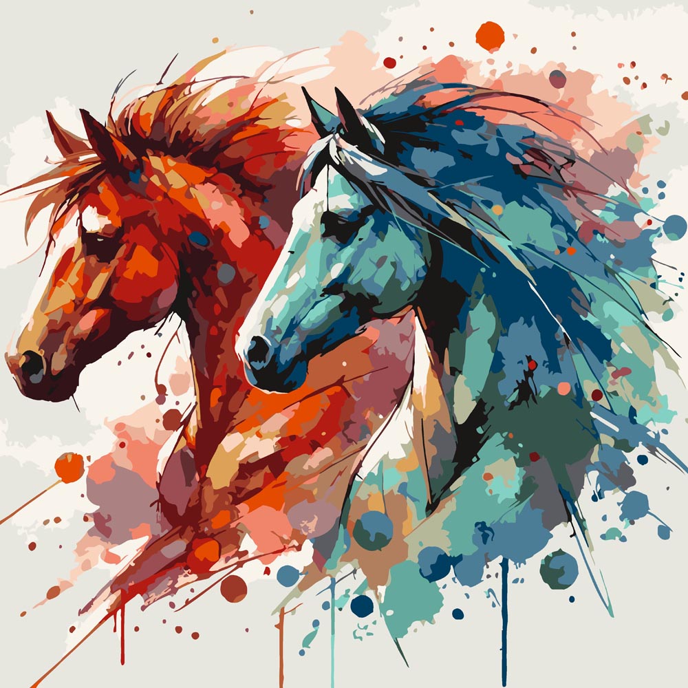 
Two Horses diamond painting kit