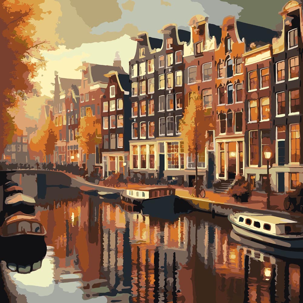 
Amsterdam Canal diamond painting kit