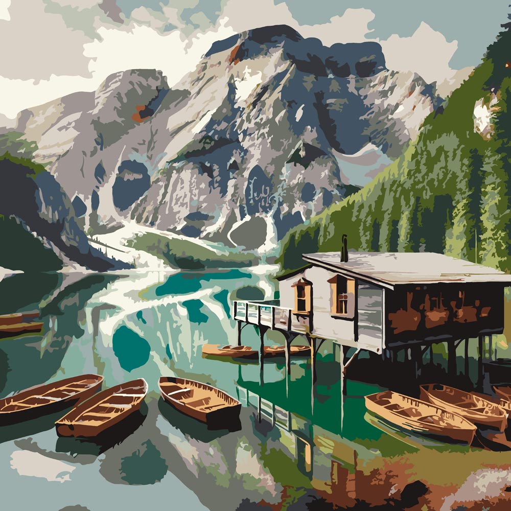 
Lake Braies diamond painting kit