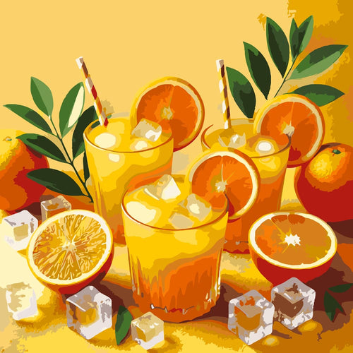 Fresh Orange Cocktail diamond painting kit