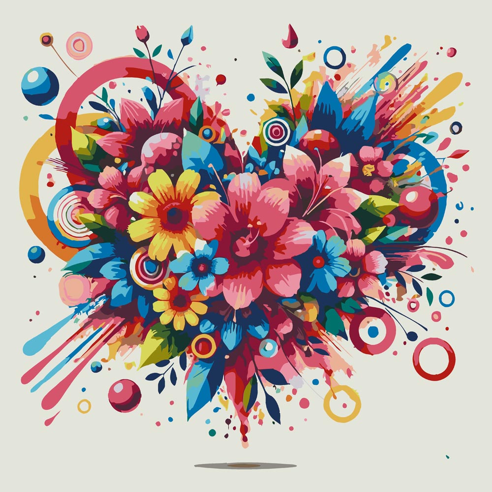 
Flower Heart diamond painting kit