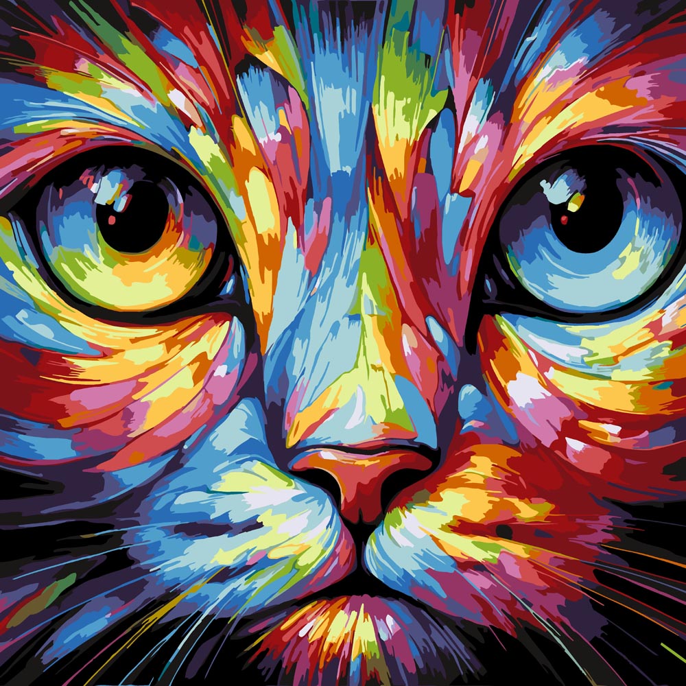 
Neon Cat diamond painting kit