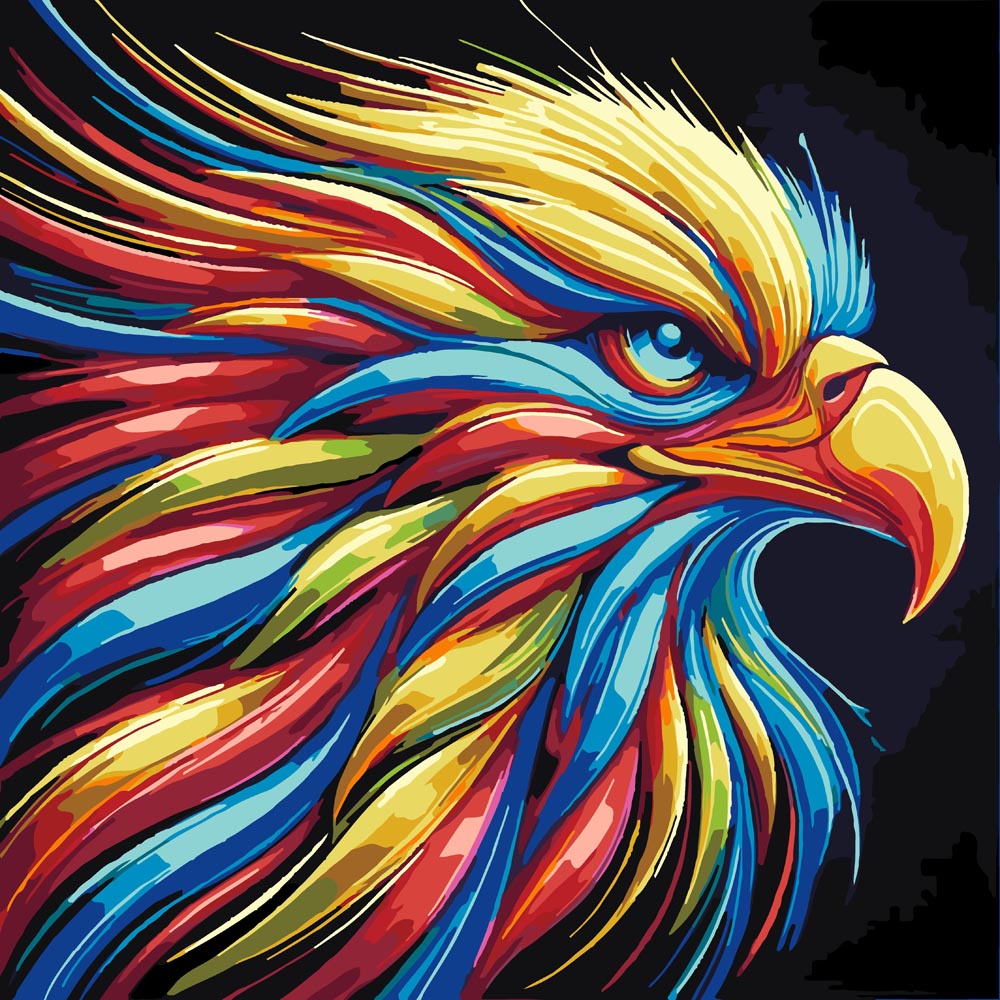 Neon Eagle diamond painting kit