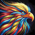 Neon Eagle diamond painting kit