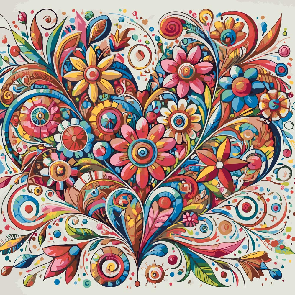 Colorful Heart diamond painting kit