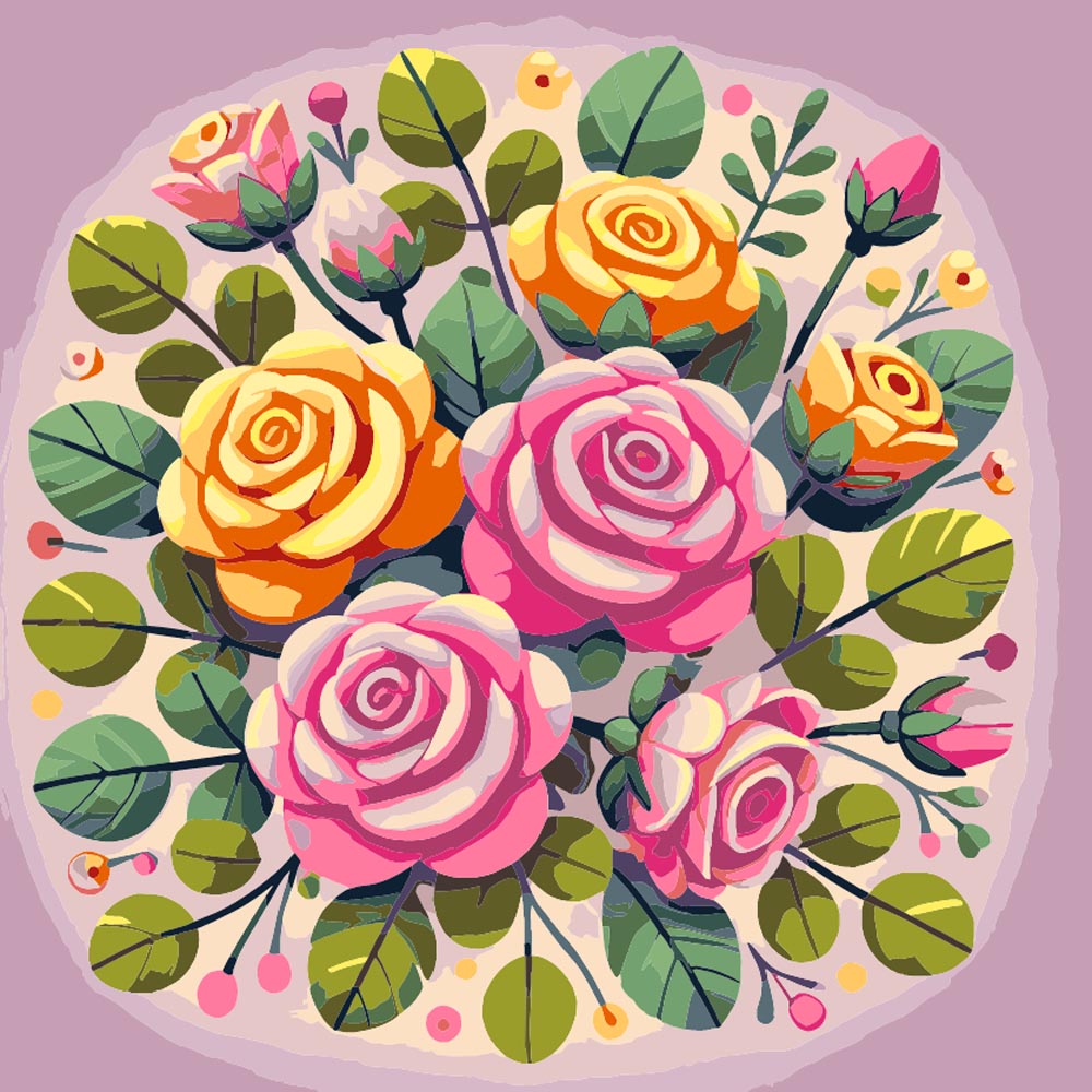 
Pink Roses diamond painting kit