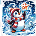 Winter Penguin diamond painting kit