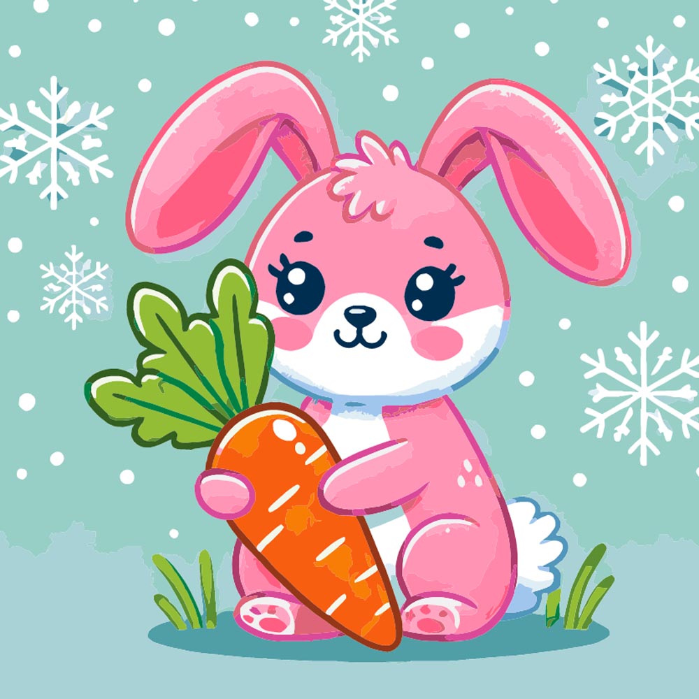 
Pink Bunny diamond painting kit