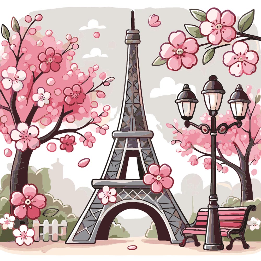 Eiffel in Spring diamond painting kit