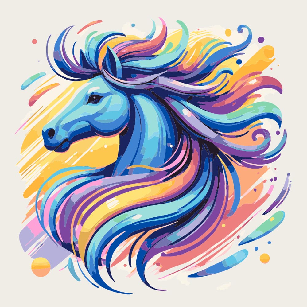 
Rainbow Horse diamond painting kit