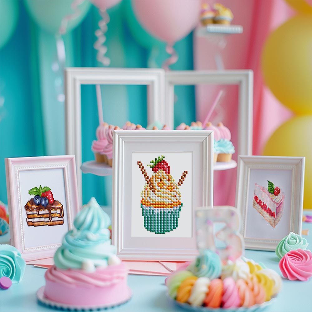 Diamond Painting - 12 Mini-Paintings | Bakery Set