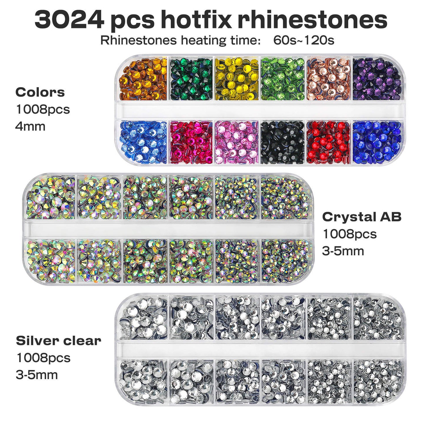 Diamond Painting Hotfix Rhinestone Applicator Kit – Cordless Tool with 3024 Rhinestones (Pink & Blue)