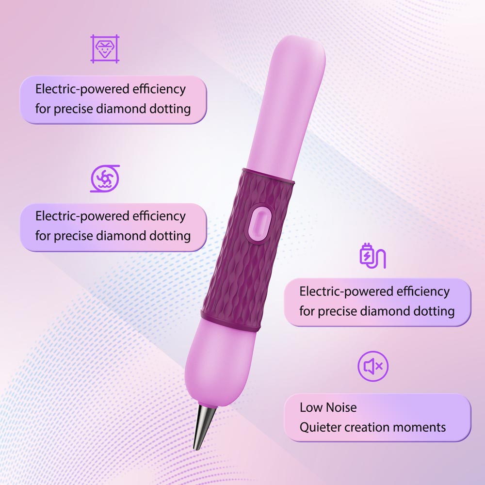 Electric Diamond Painting Pen – SilentPro™ – Ultra-Quiet, Rechargeable, and Adhesive-Free