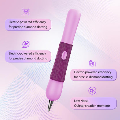 Electric Diamond Painting Pen – SilentPro™ – Ultra-Quiet, Rechargeable, and Adhesive-Free