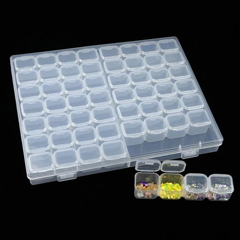 Adjustable Diamond Painting Storage Box – 28/56 Slots for Organization