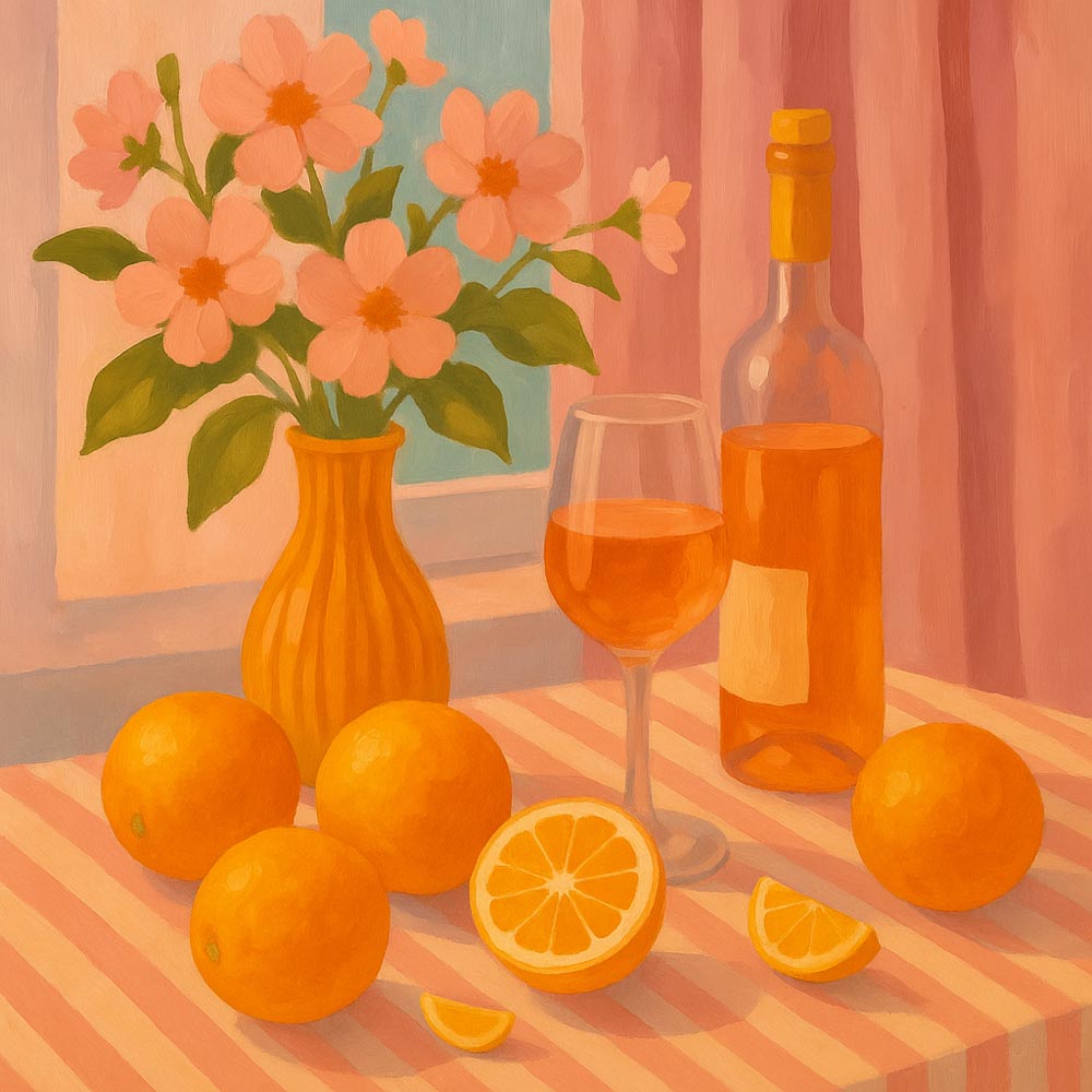 
Diamond Painting - Citrus & Rosé Still Life by the Window