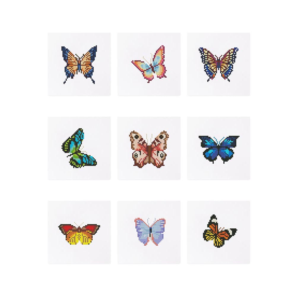 
Diamond Painting - 12 Mini-Paintings | Butterfly Set