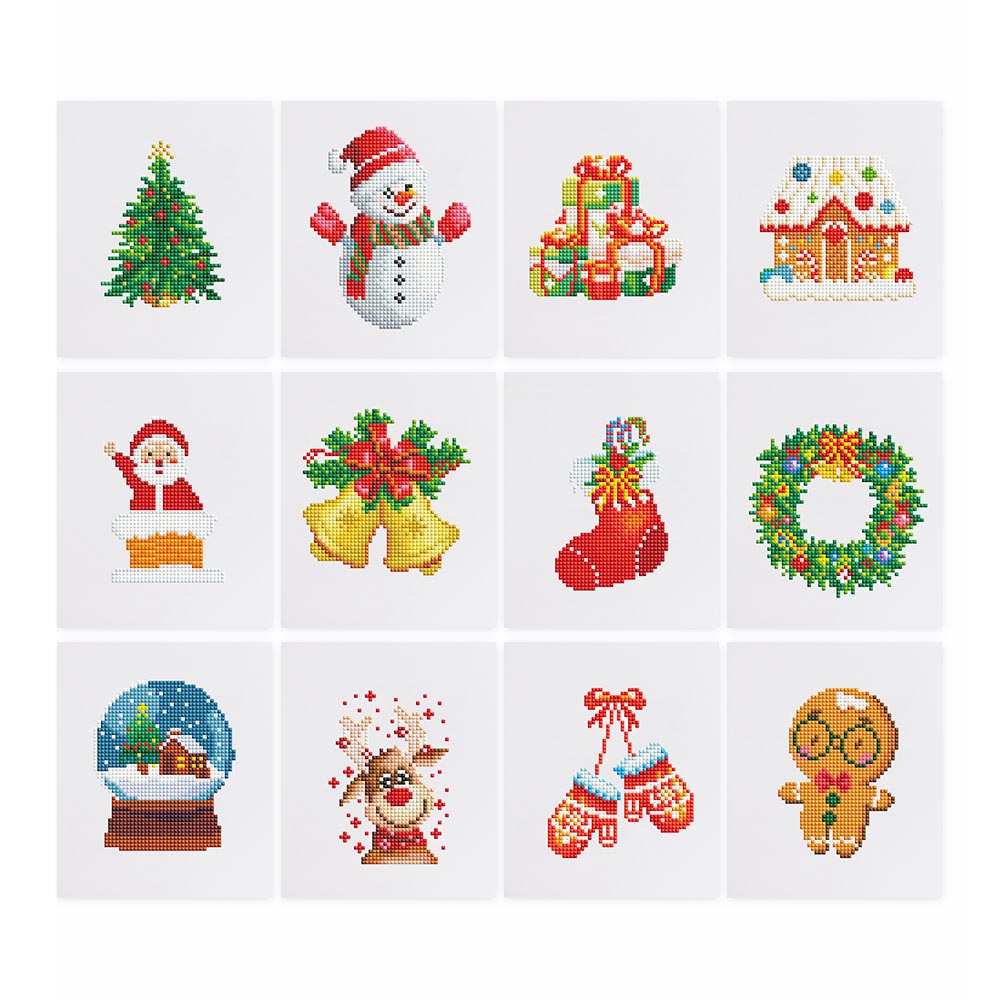 
Diamond Painting - 12 Mini-Paintings | Christmas Set