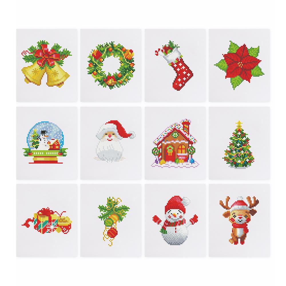 
Diamond Painting - 12 Mini-Paintings | Christmas Set 2