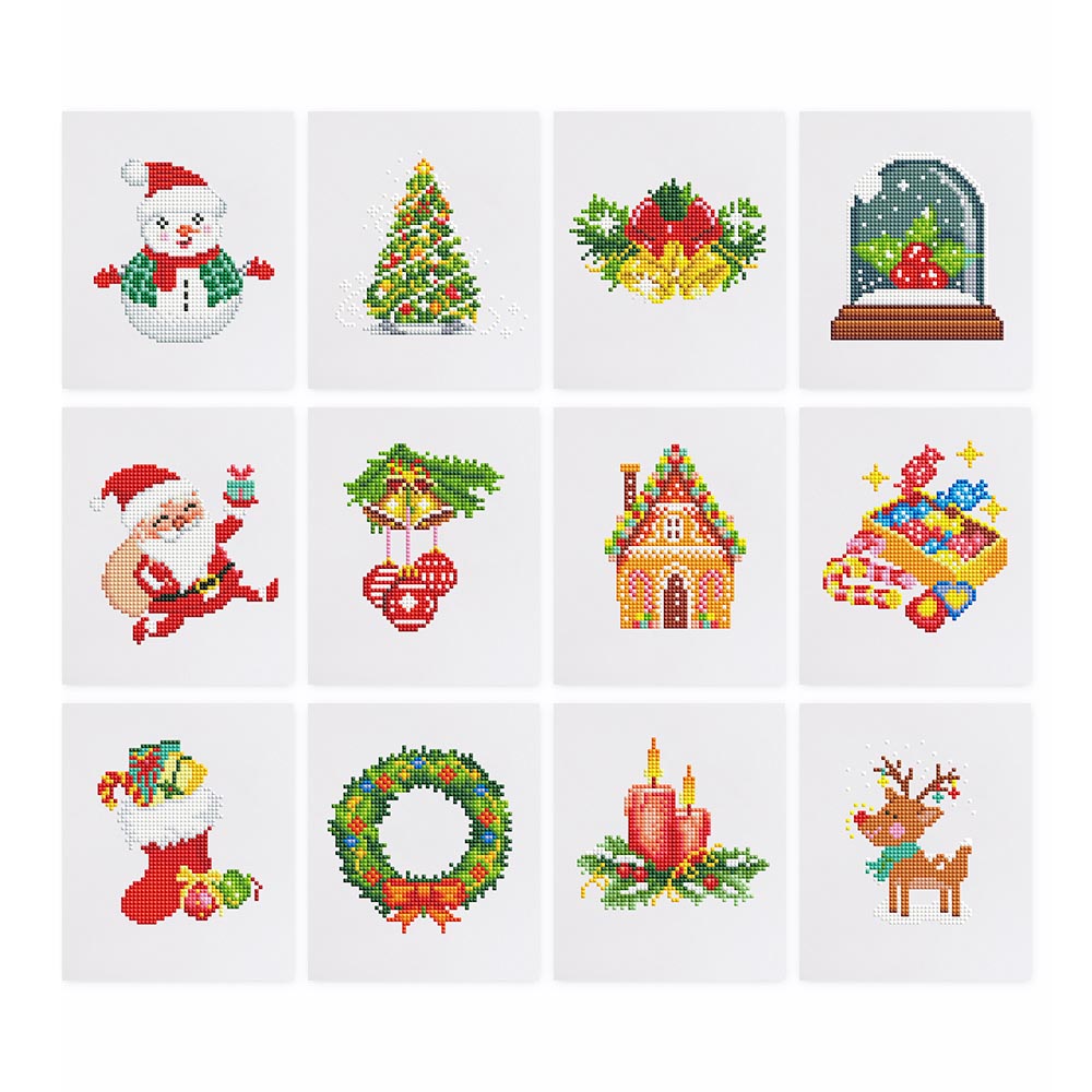 
Diamond Painting - 12 Mini-Paintings | Christmas Set 3