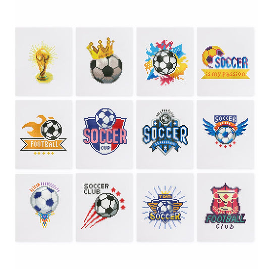 Diamond Painting - 12 Mini-Paintings | Soccer Set