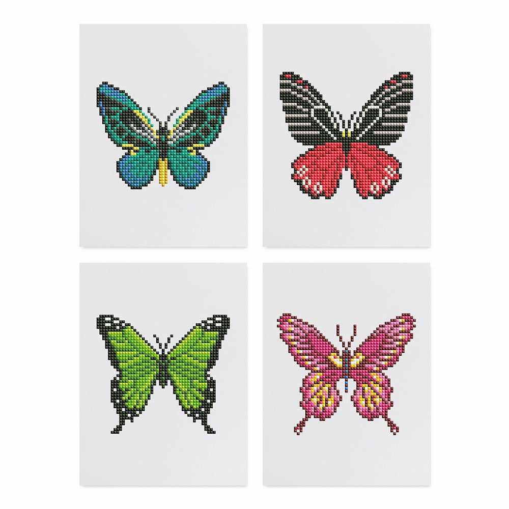 
Diamond Painting - 4 Mini-Paintings | Butterflys