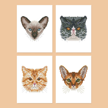Diamond Painting - 4 Mini-Paintings | Cats