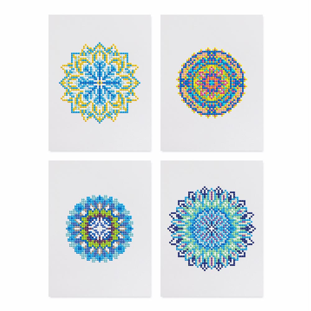 
Diamond Painting - 4 Mini-Paintings | Mandala
