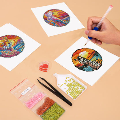 Diamond Painting - 4 Mini-Paintings | Safari