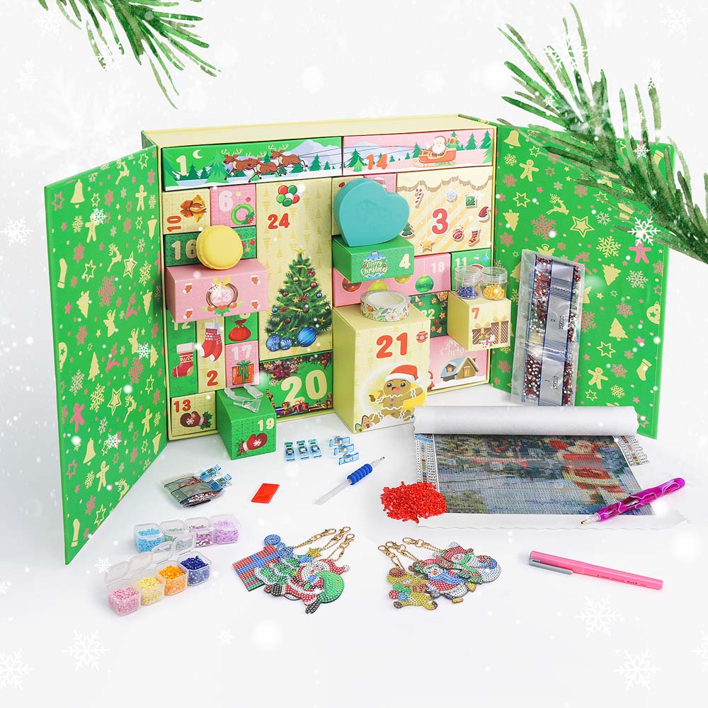 
Diamond Painting - Advent Calendar - Jolly Green Edition (24 Doors)