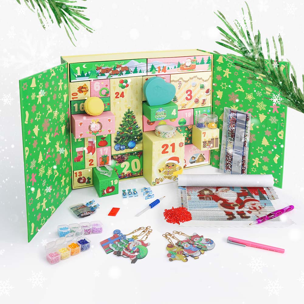 Diamond Painting - Advent Calendar - Jolly Green Edition (24 Doors)