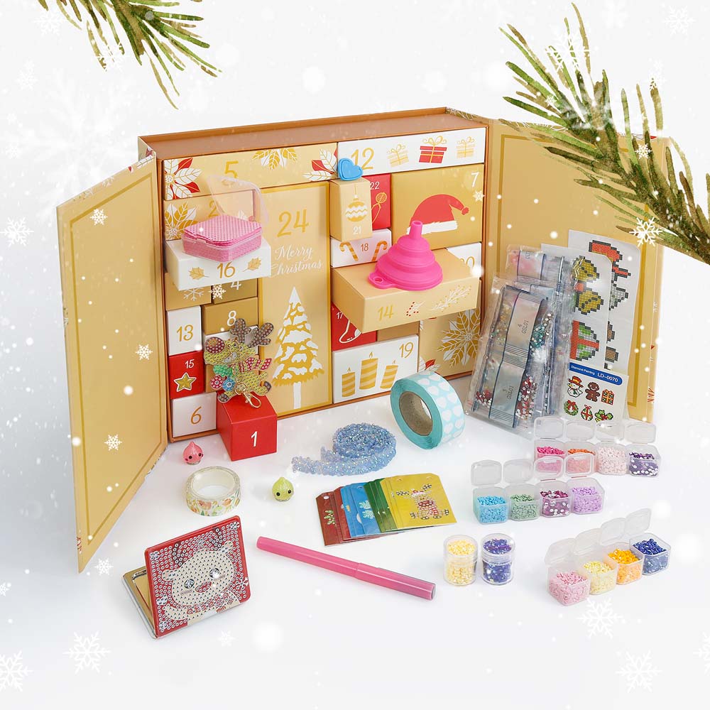 Diamond Painting - Advent Calendar - Poinsettia Dreams Edition (24 Doors)