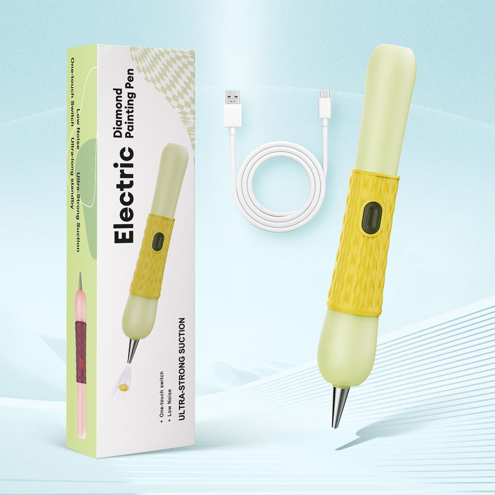 Leom-Mustard-Electric Diamond Painting Pen – SilentPro™ – Ultra-Quiet, Rechargeable, and Adhesive-Free